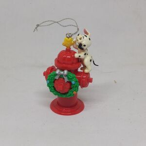 Vintage Enesco Disney 101 Dalmatians Puppy On Fire Hydrant Ornament-1996-Plastic